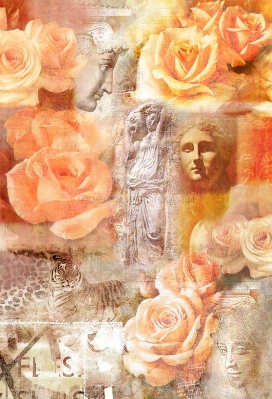 Antique Collage With Roses