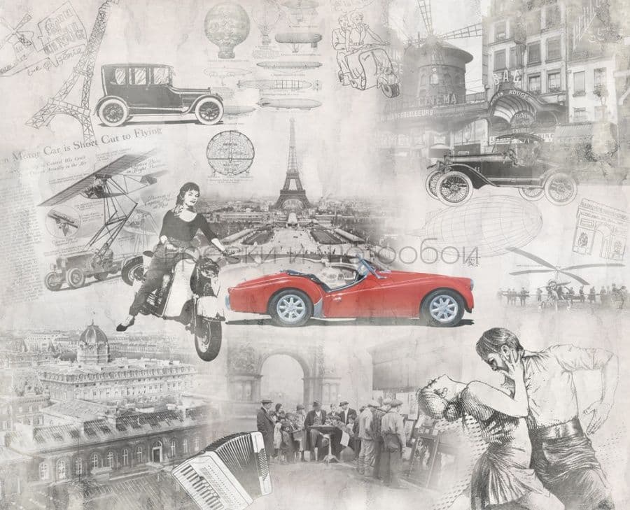 French Retro Collage