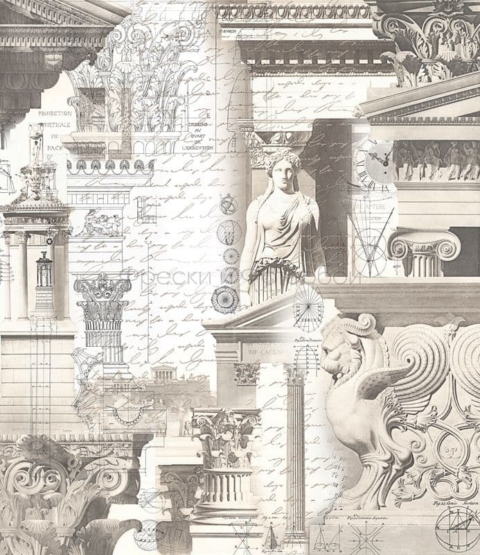 Antique Collage With Sculptures