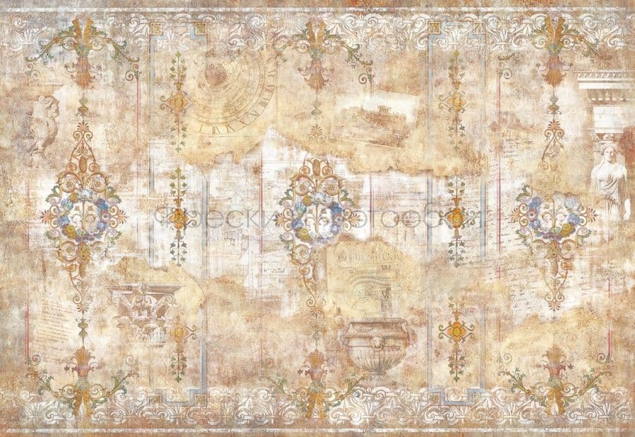 Aging Wall With Ornament Designs