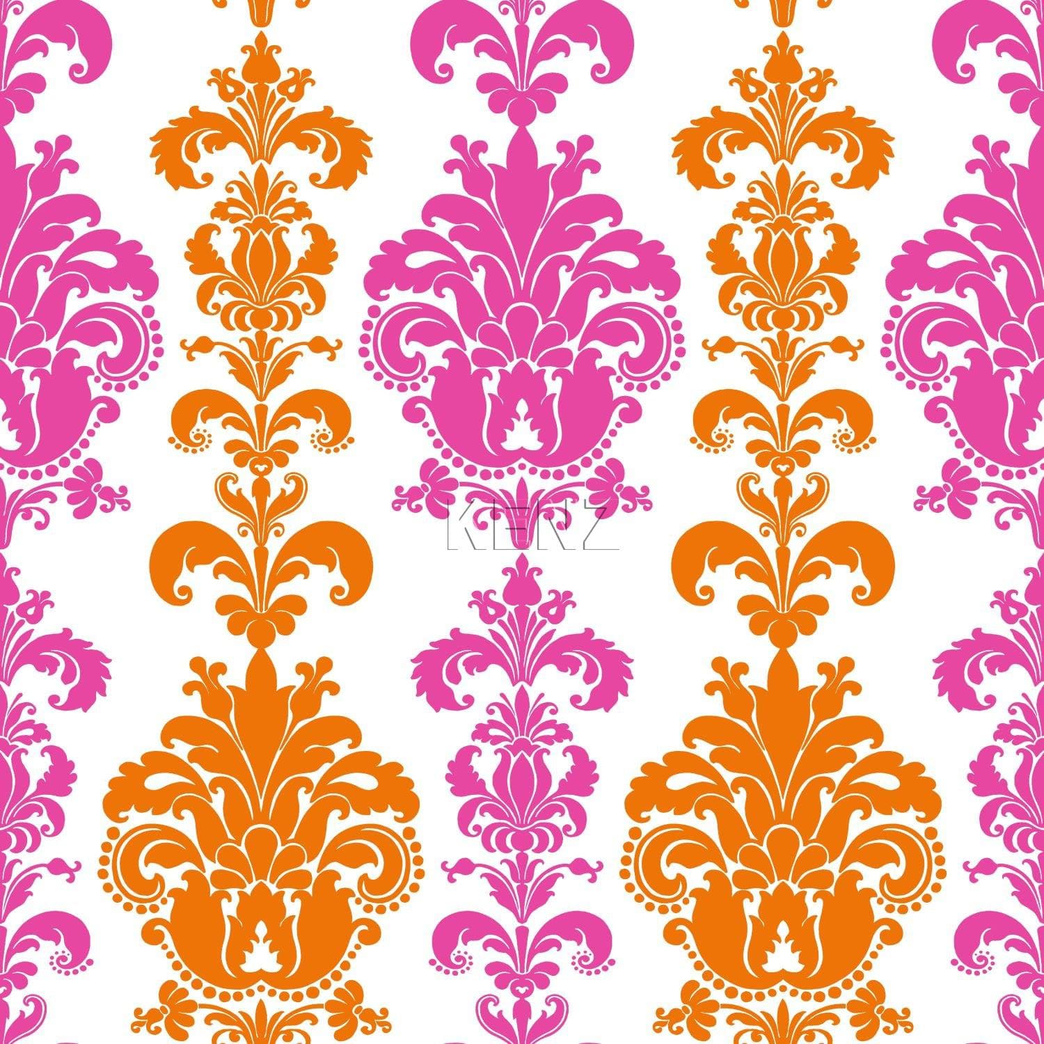wallpaper baroque print pink and orange 935222