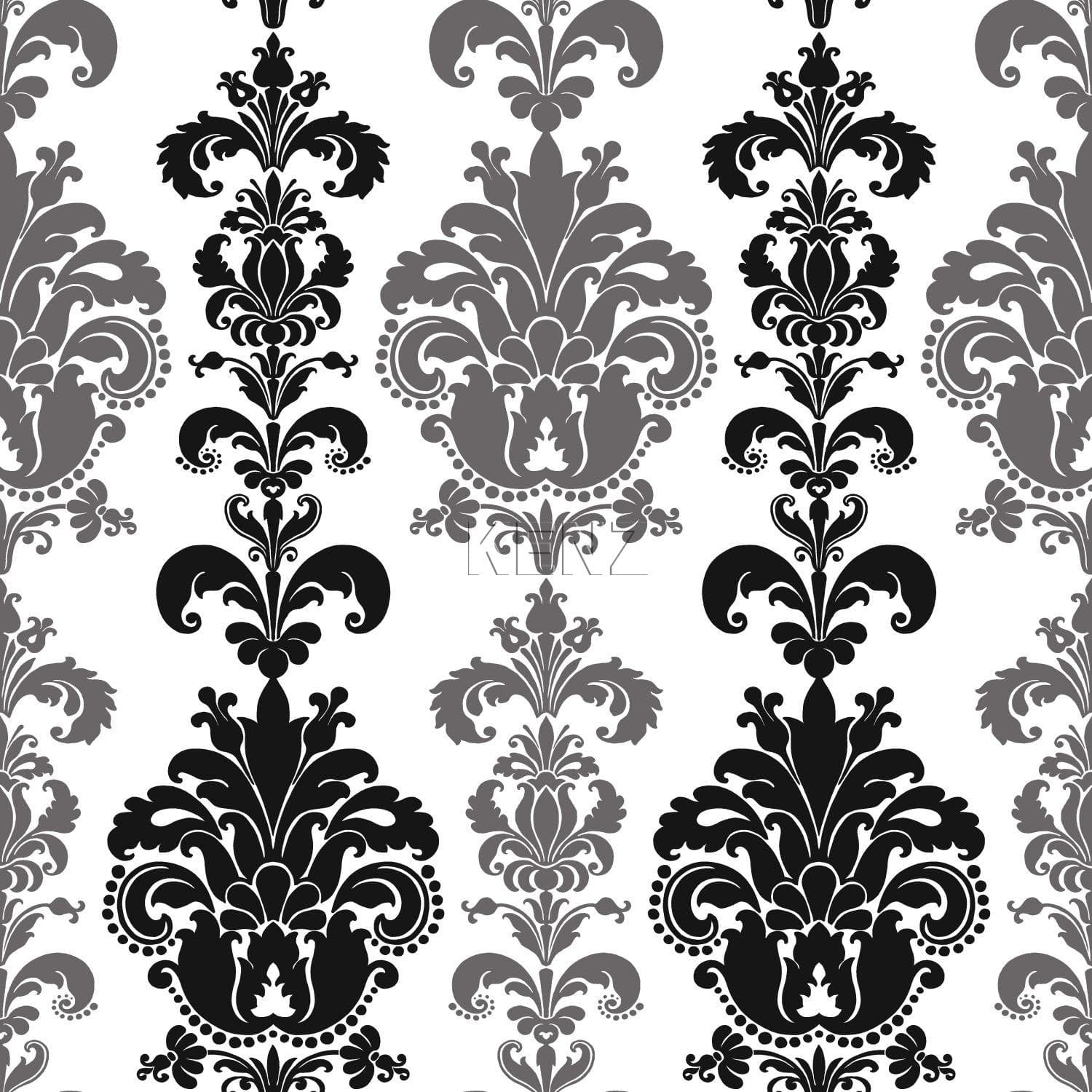 wallpaper baroque print black and silver 935223