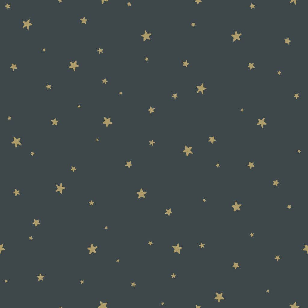 wallpaper little stars grayed vintage blue and gold 139261