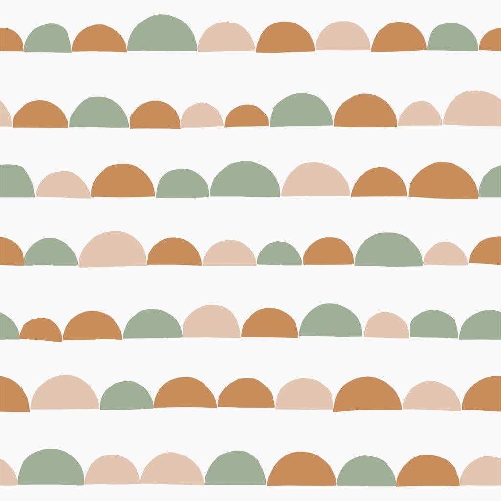 wallpaper graphic motif soft pink, warm orange and mint green 139267