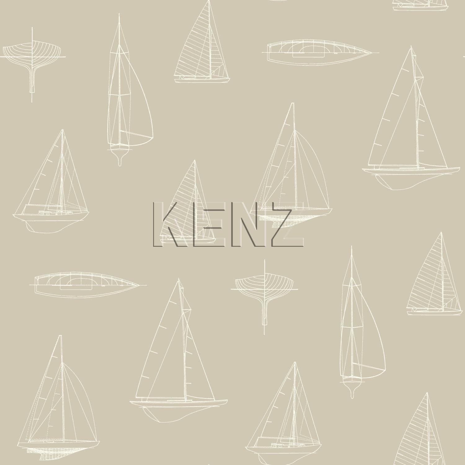 wallpaper boats beige 136429