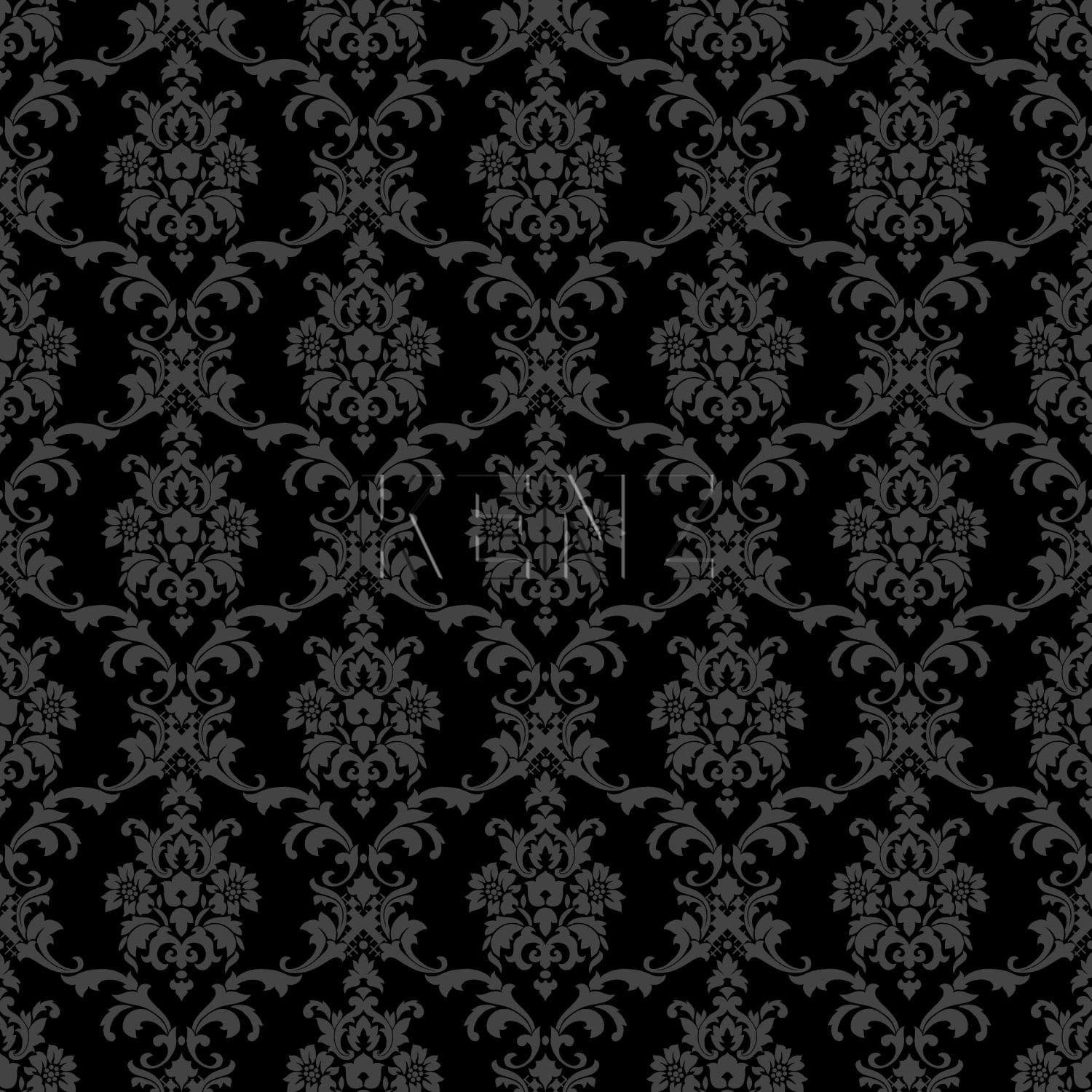 wallpaper baroque print black 136825