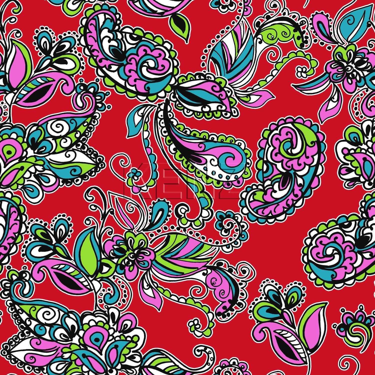 wallpaper funky flowers and paisleys multicolor 136841