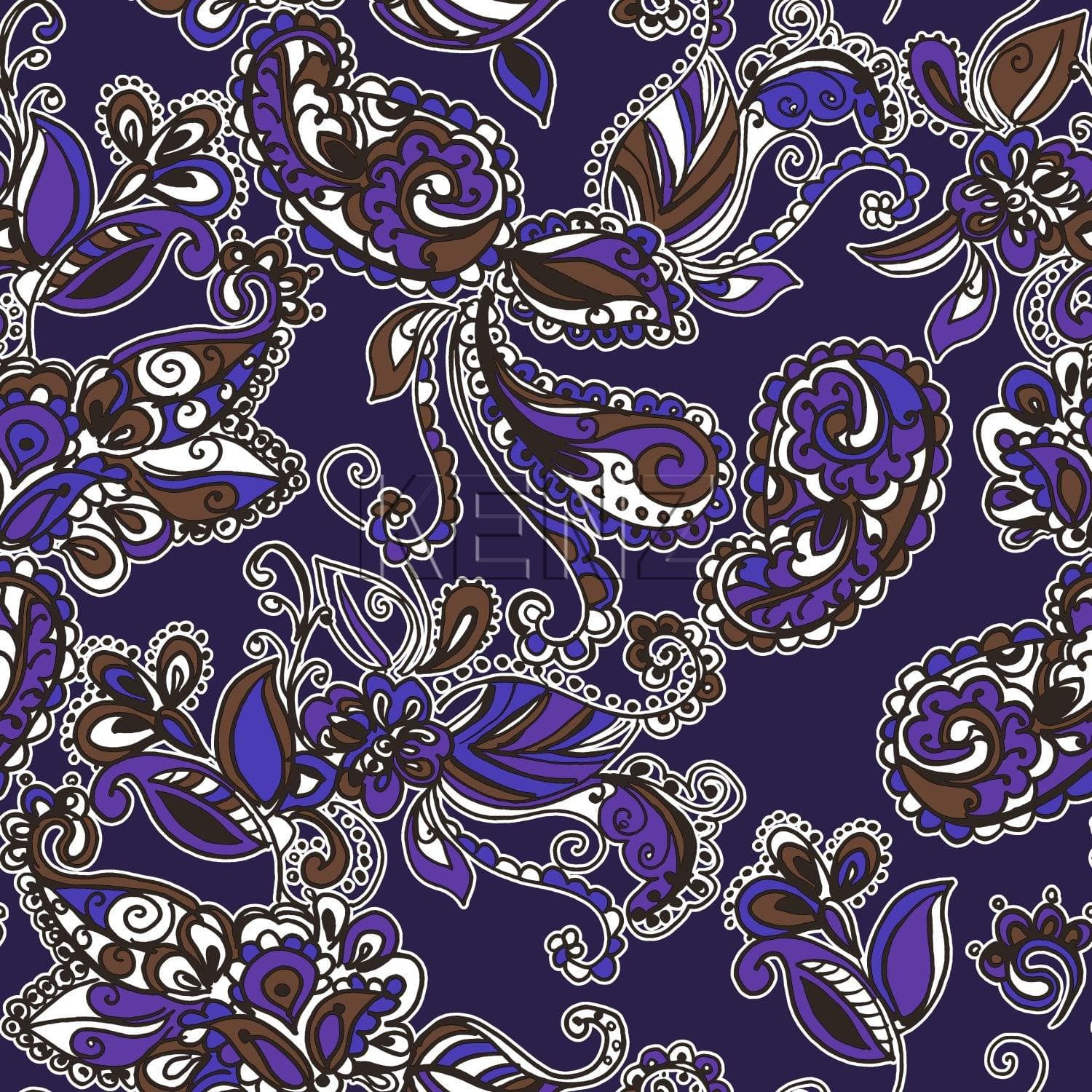 wallpaper funky flowers and paisleys purple and brown 136843