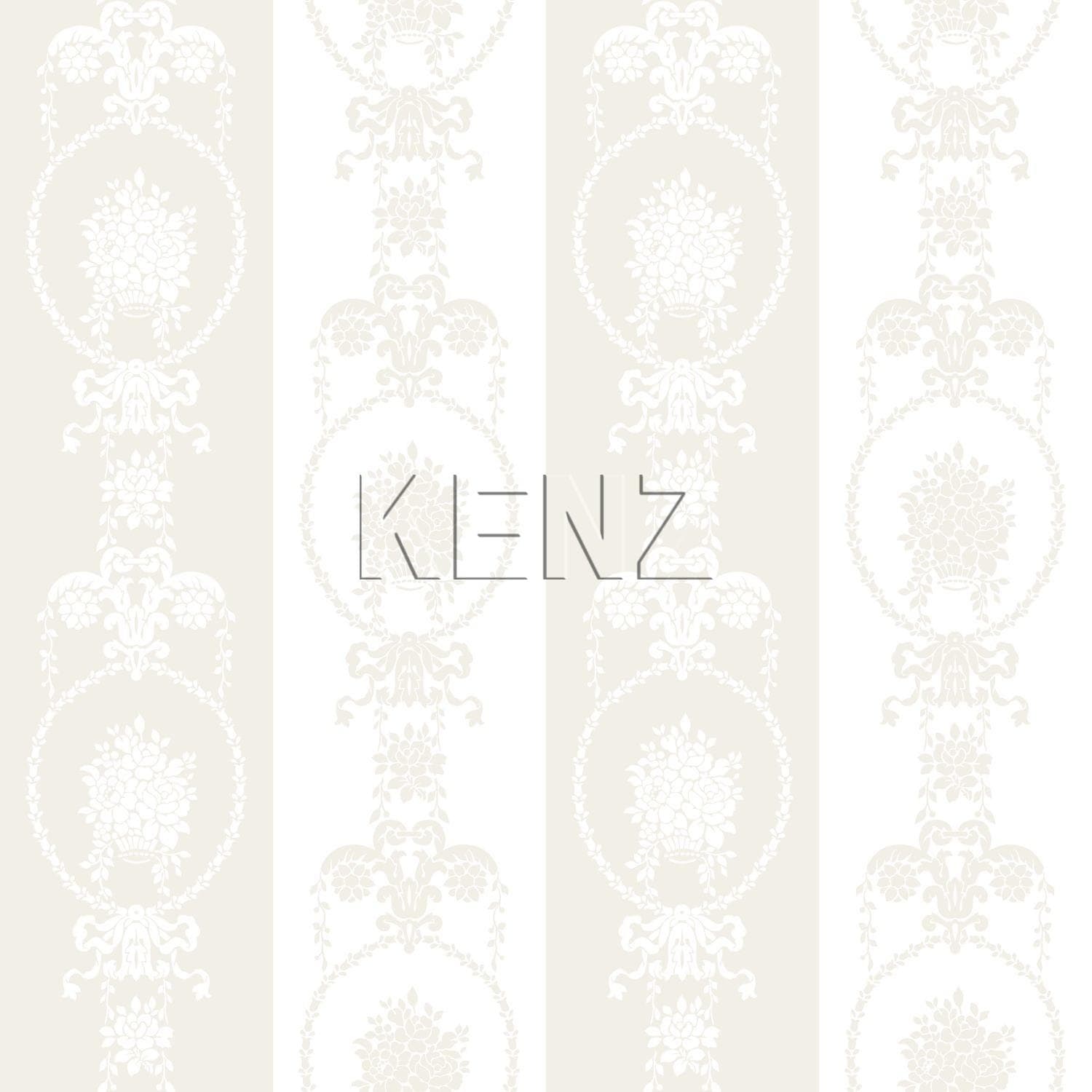 wallpaper baroque print white and silver 136846