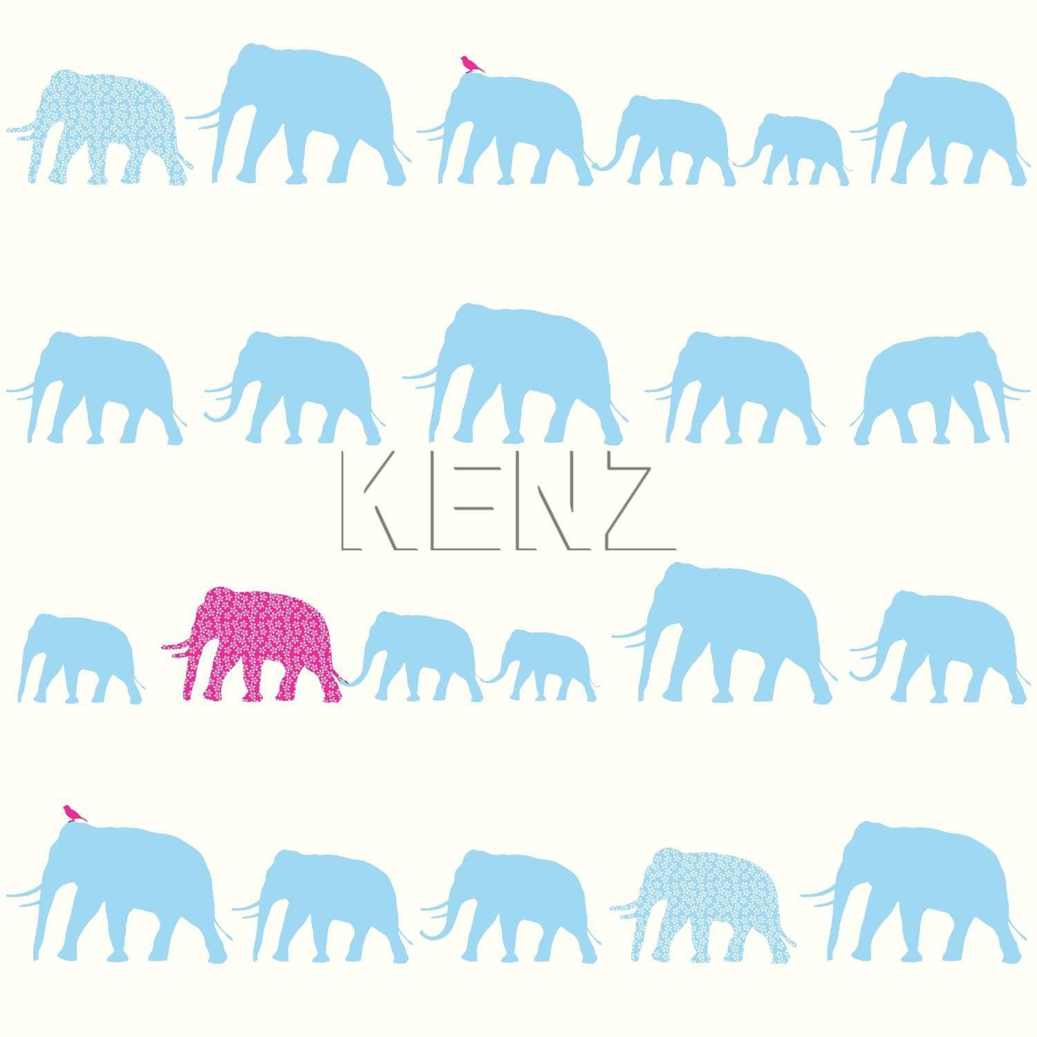 wallpaper elephants turquoise and pink 137329