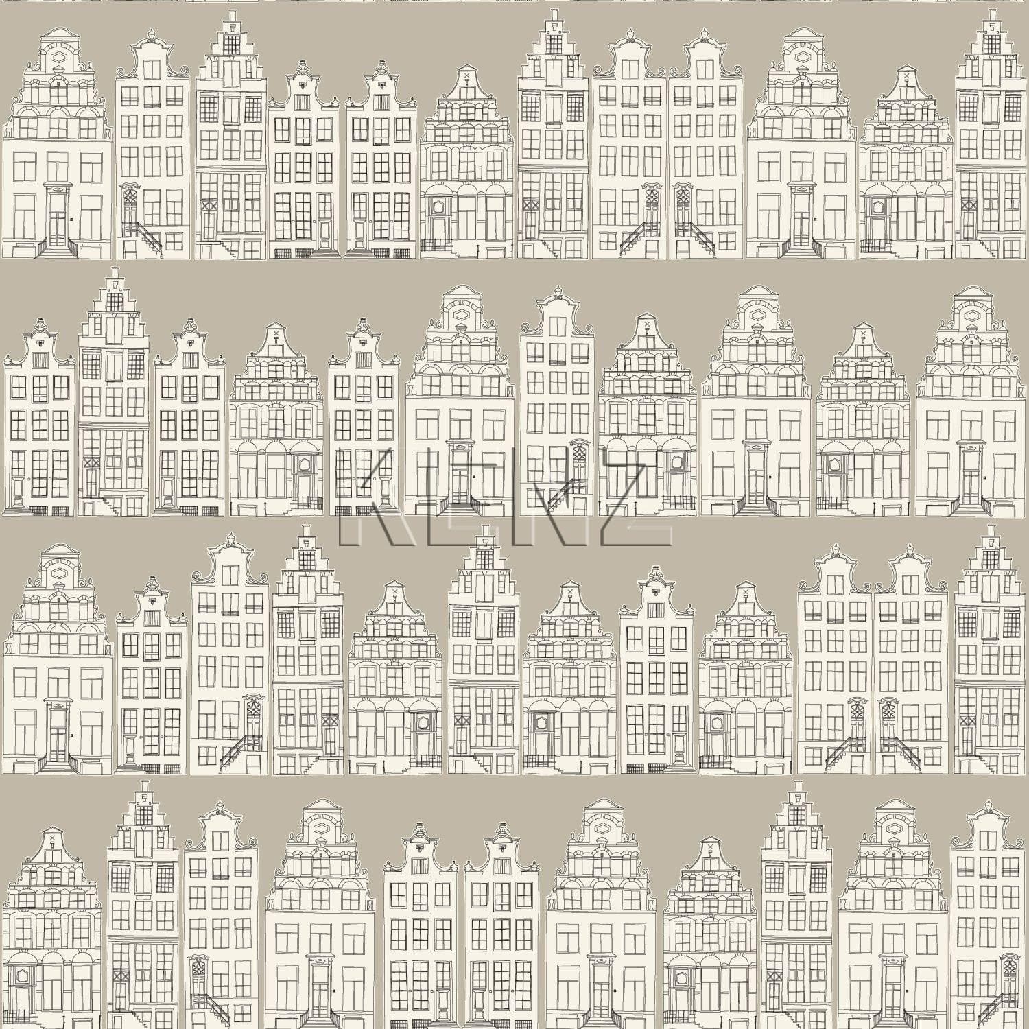 wallpaper Amsterdam houses beige 137713