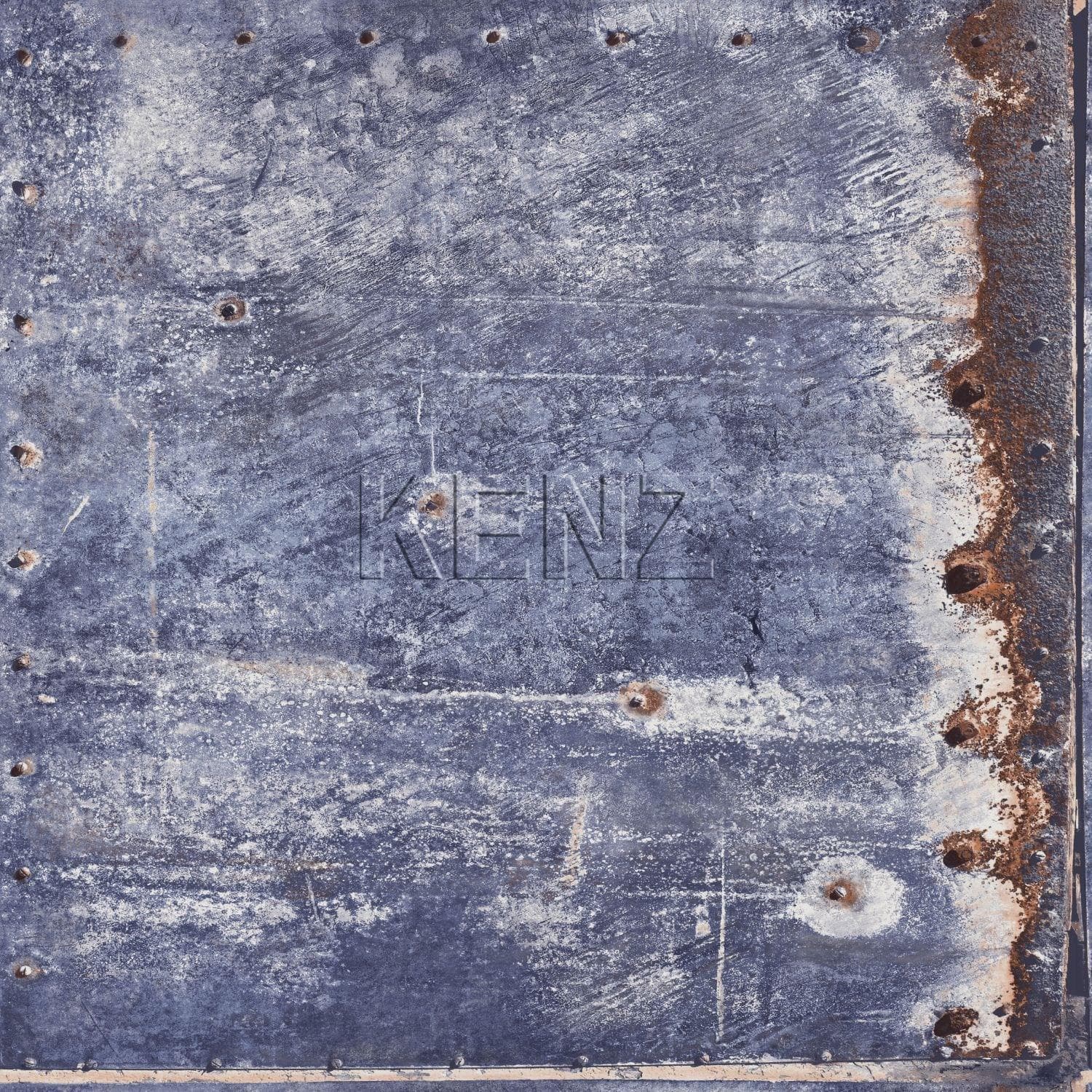 wallpaper metal plates blue and brown 138219