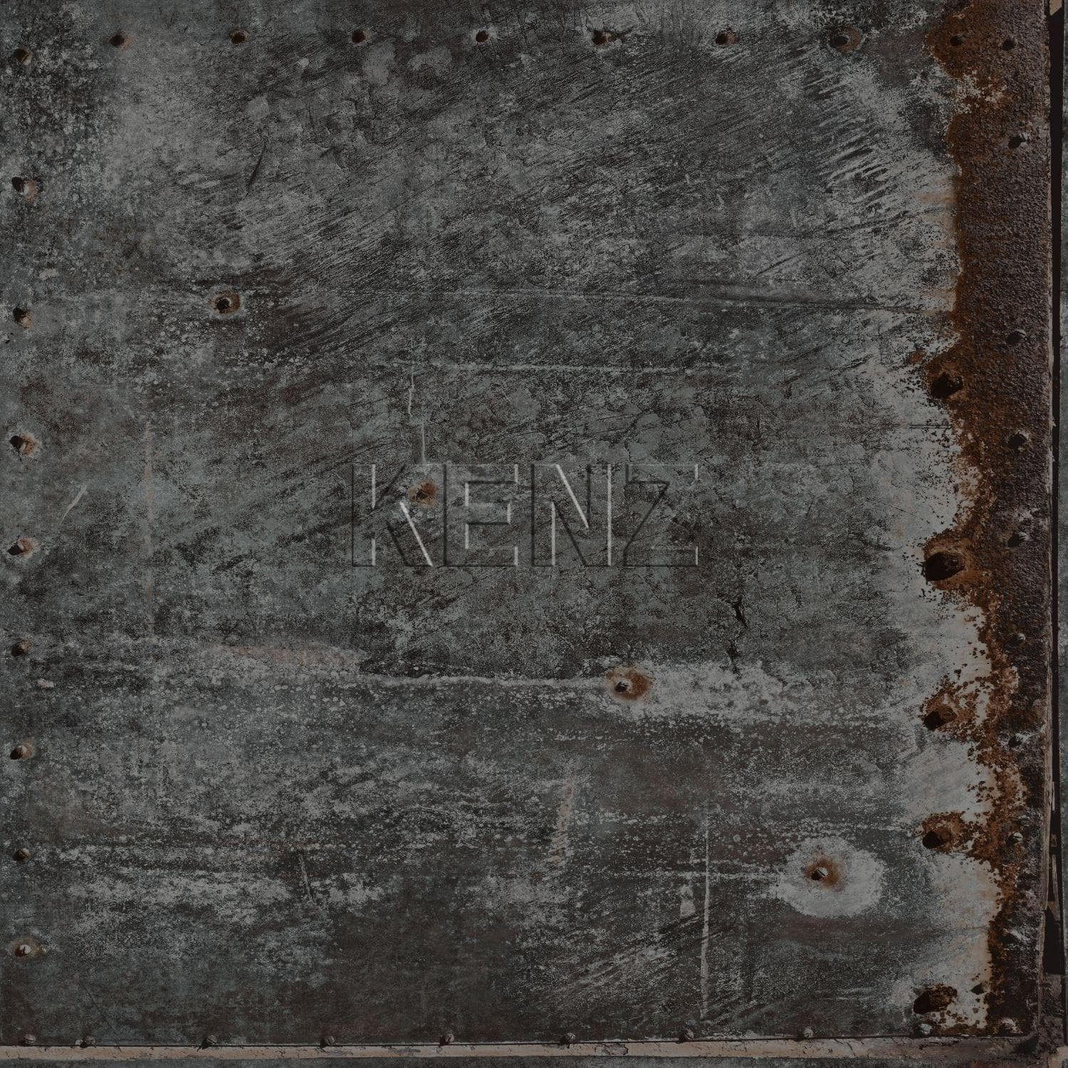 wallpaper metal plates black and rust brown 138222