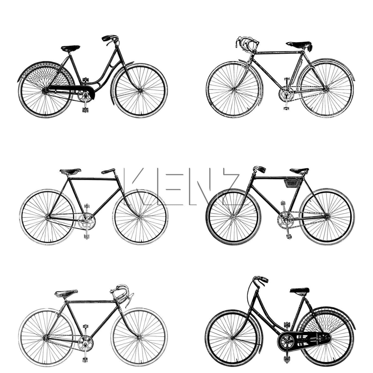 wallpaper bicycles white and black 138523