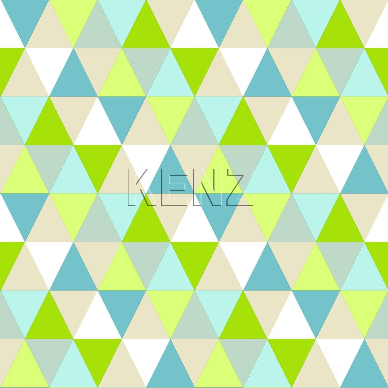wallpaper triangles lime green, turquoise and beige 138713