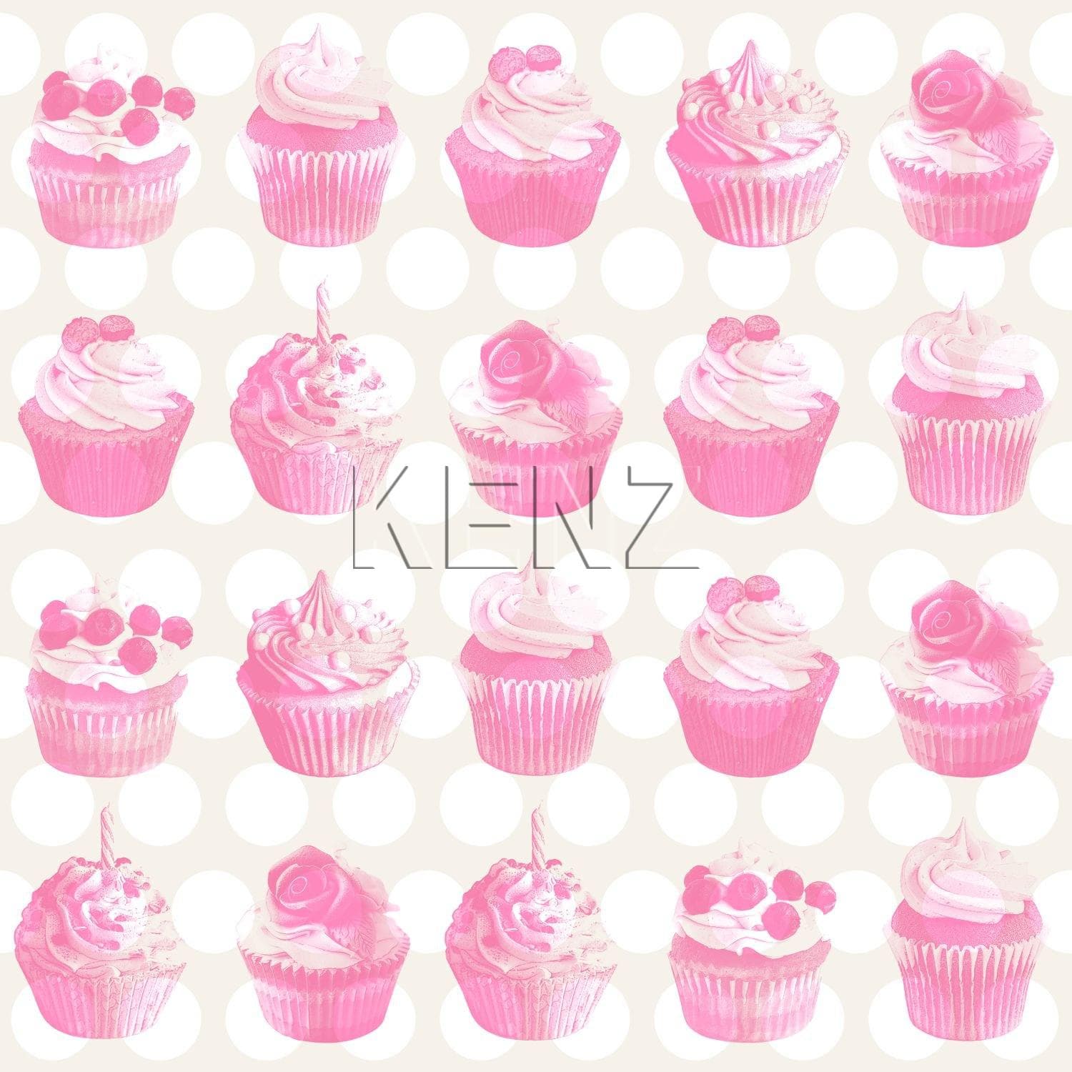 wallpaper cupcakes on shiny dot pink 138723