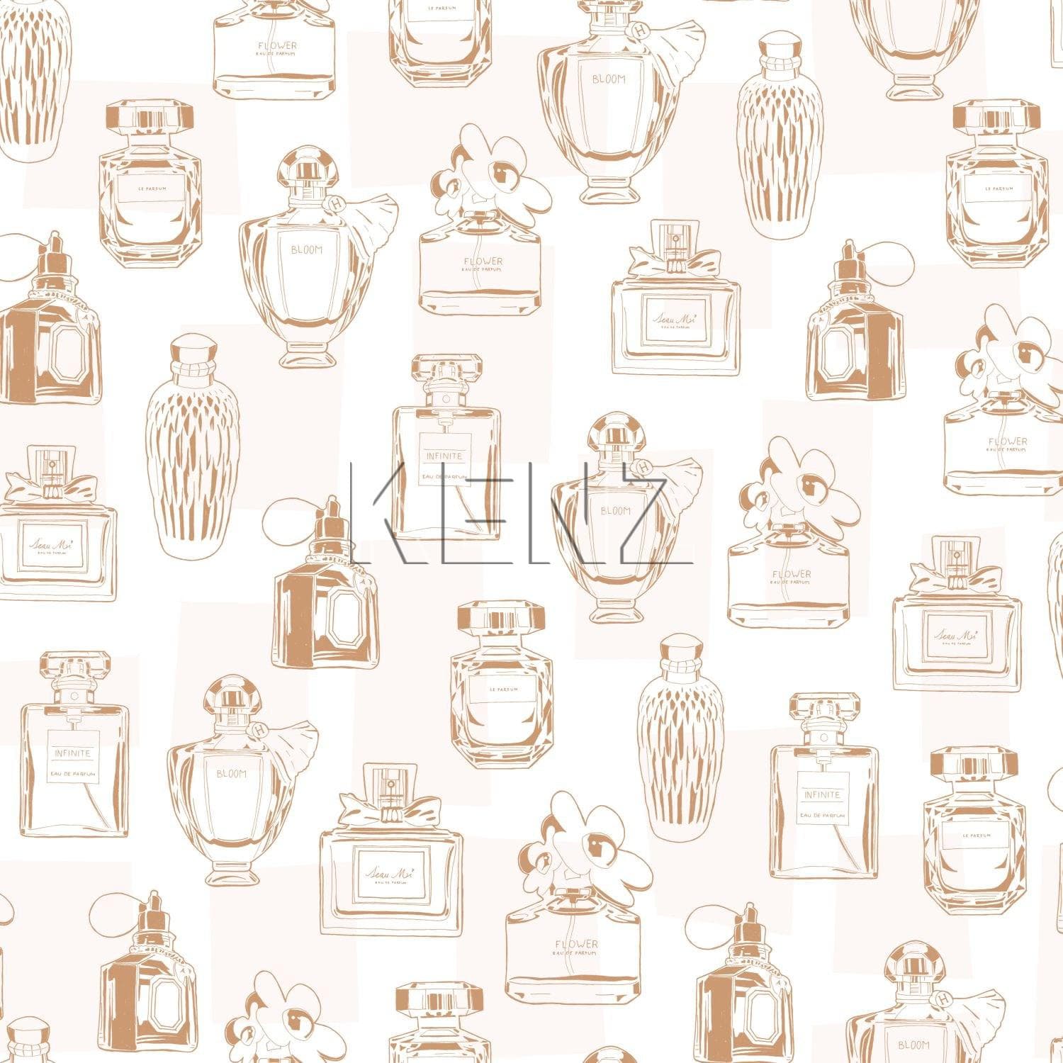wallpaper perfume bottles shiny copper brown 138853