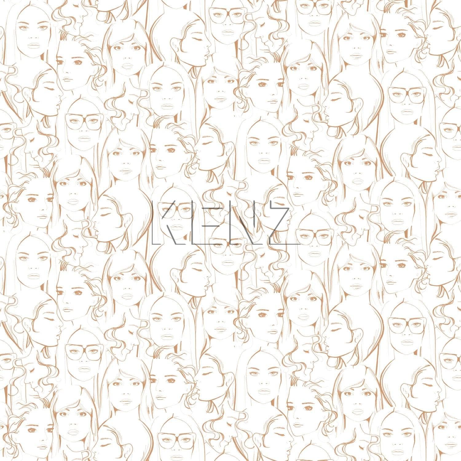 wallpaper faces girls shiny copper brown 138868