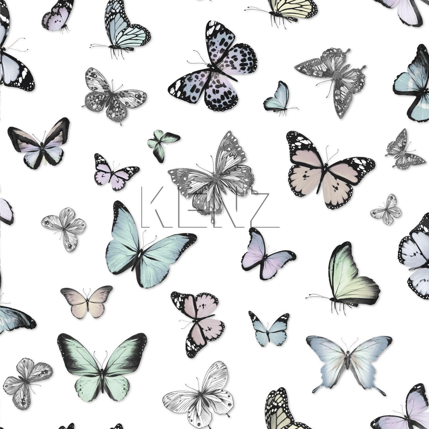 wallpaper butterflies mint green and pastel purple 138875