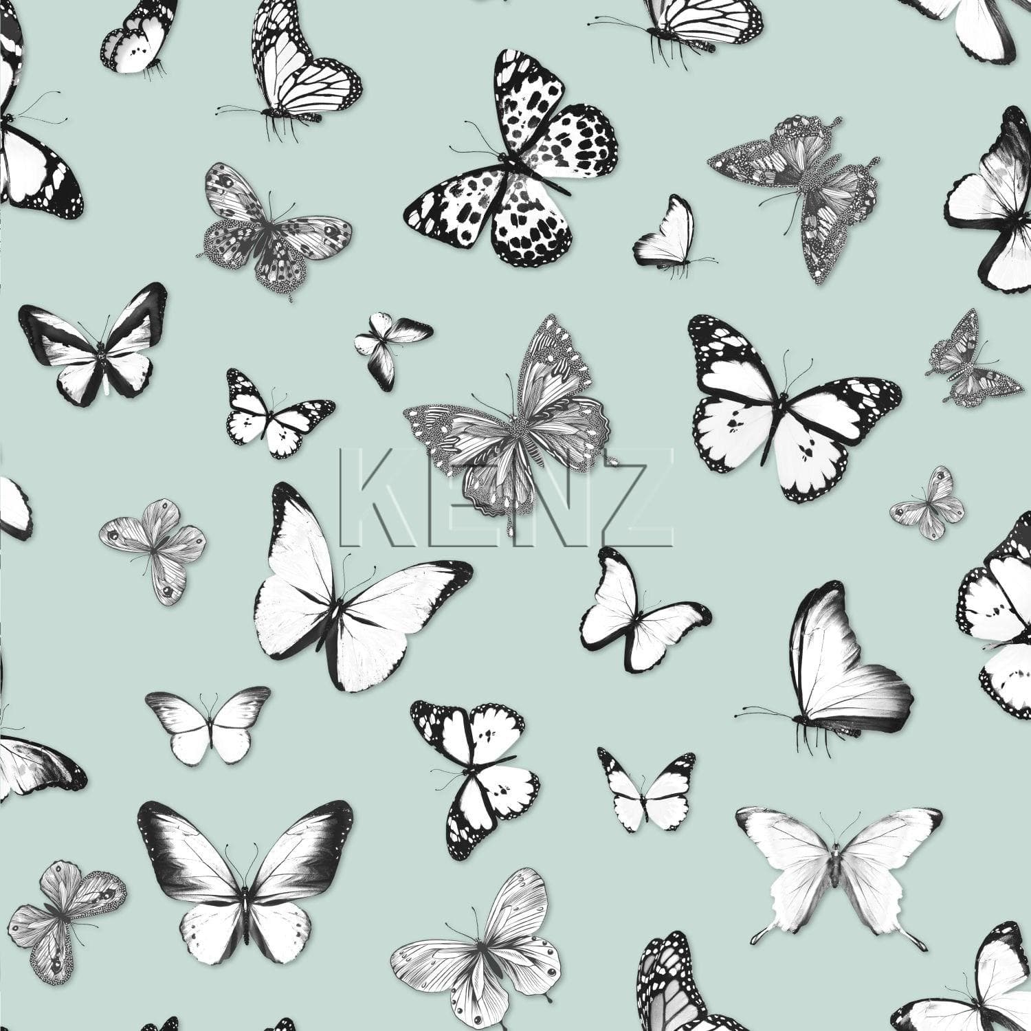 wallpaper butterflies mint green 138876