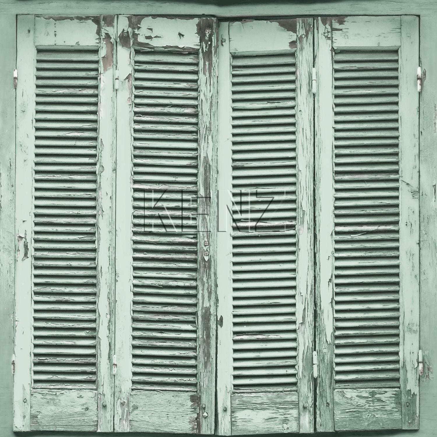 wallpaper weathered wooden French vintage louvre shutters greyish green 138883