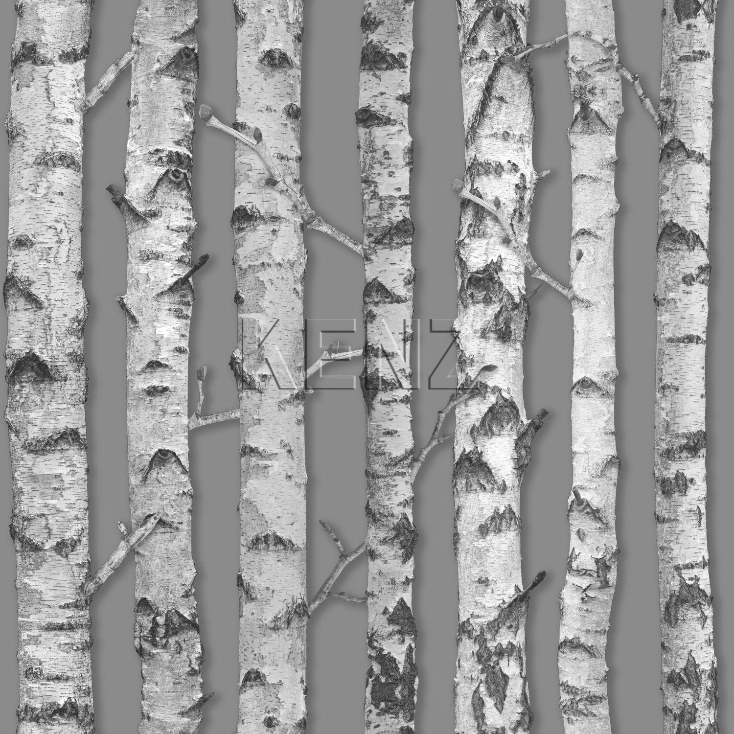 wallpaper birch trunks taupe gray and light warm gray 138892