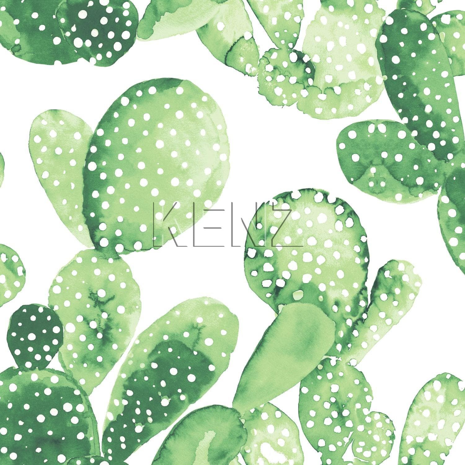 wallpaper watercolor painted cacti tropical jungle green 138902