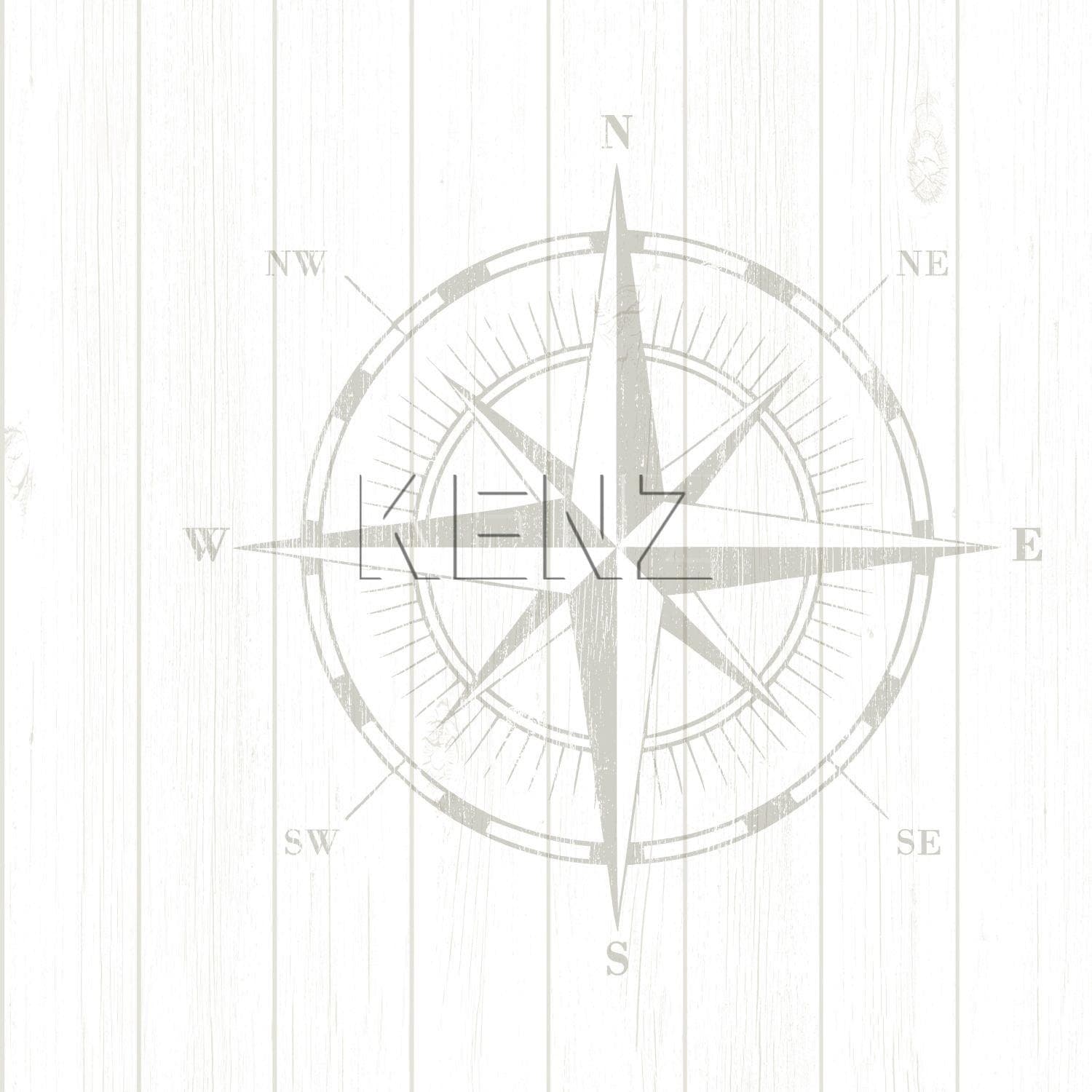 wallpaper compass rose on scrap wood silver and white 138974