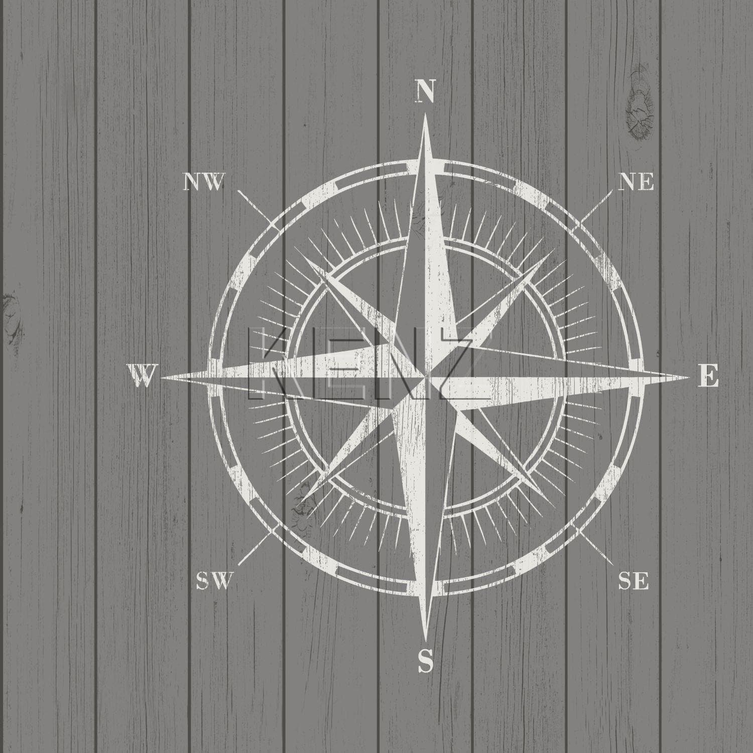 wallpaper compass rose on scrap wood white and gray 138976