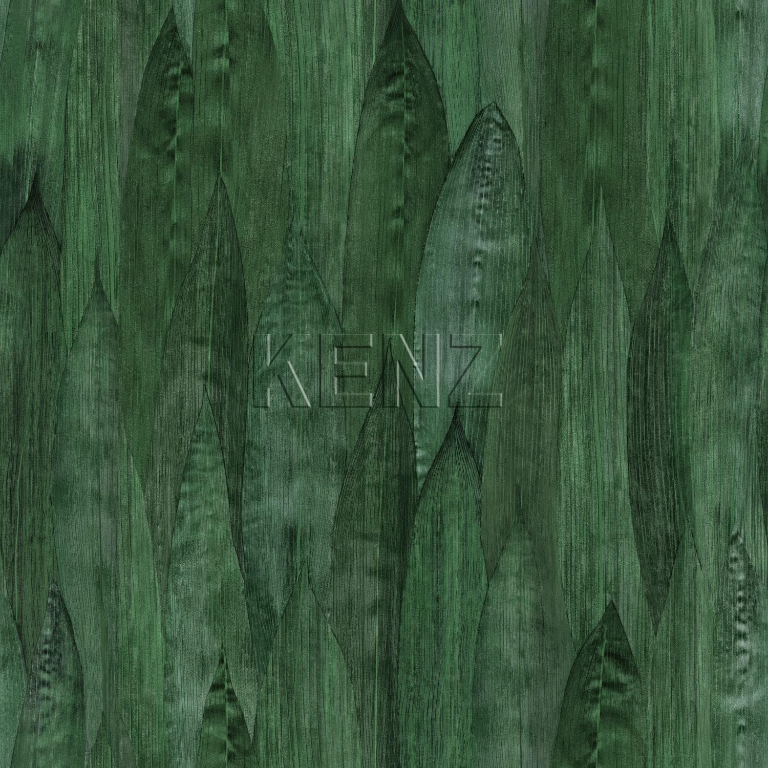 wallpaper leaves emerald green 138988