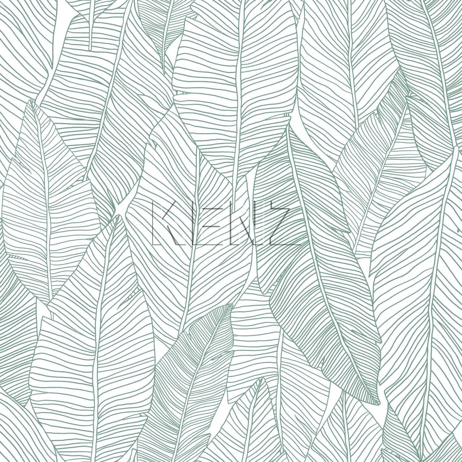 wallpaper drawn leaves green 139010