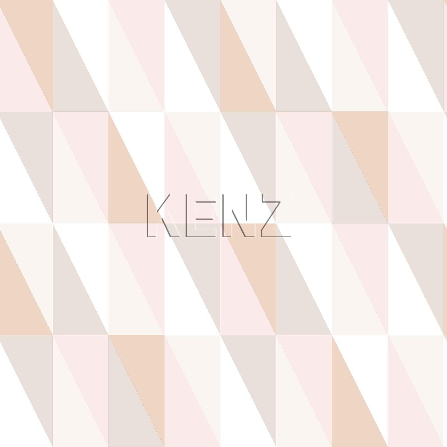 wallpaper graphic triangles soft pink, warm orange and beige 139196