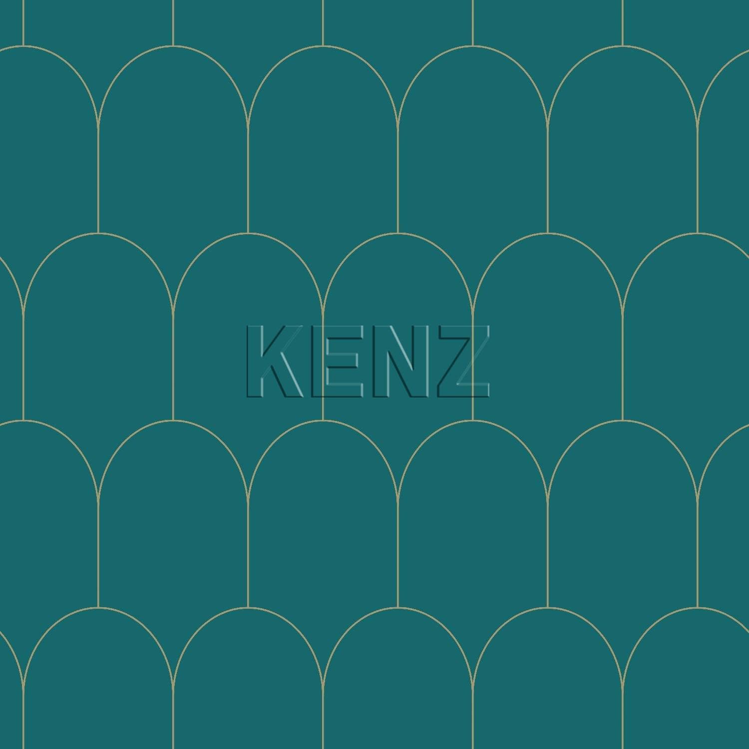 wallpaper art deco petrol blue and gold 139205
