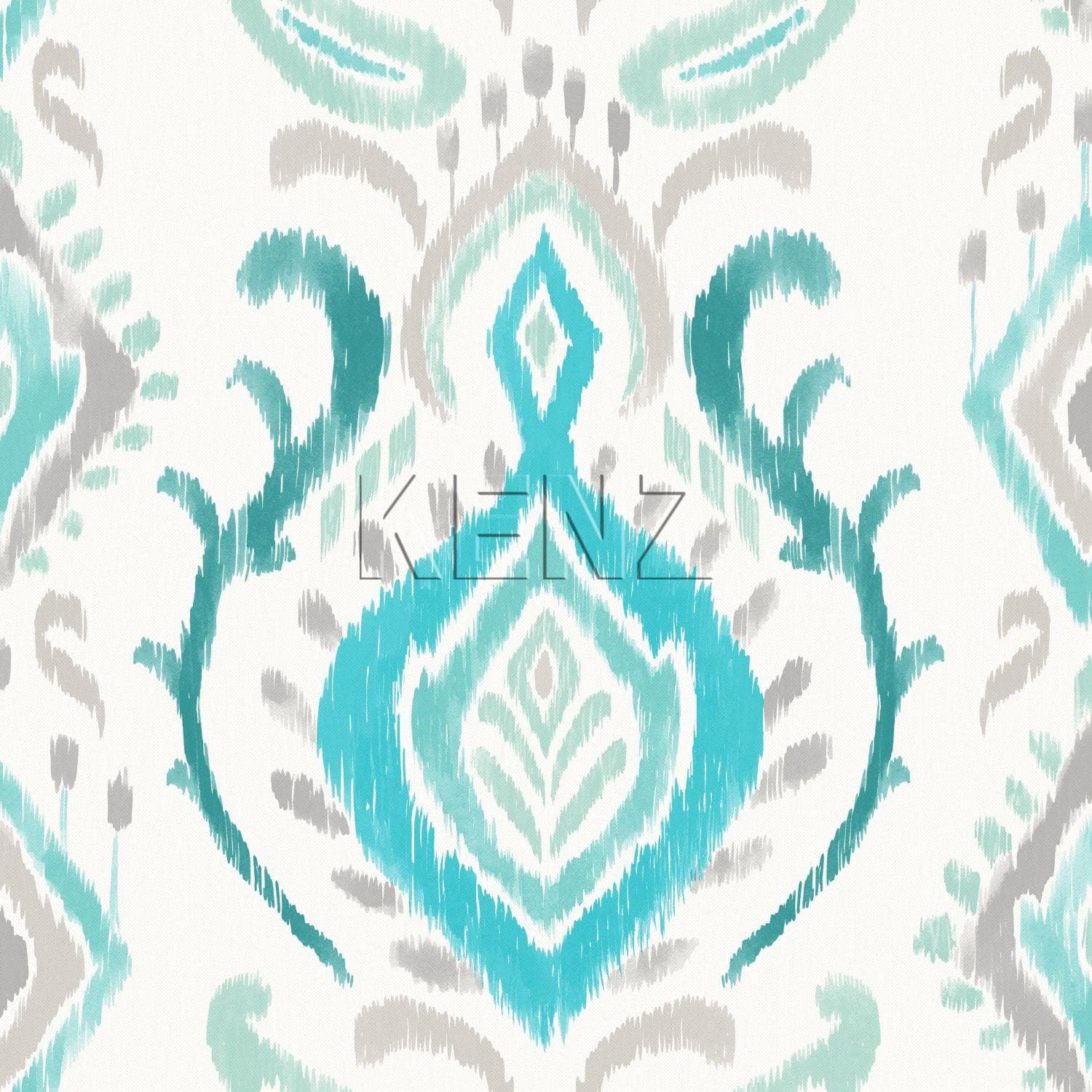 wallpaper baroque print turquoise 148646
