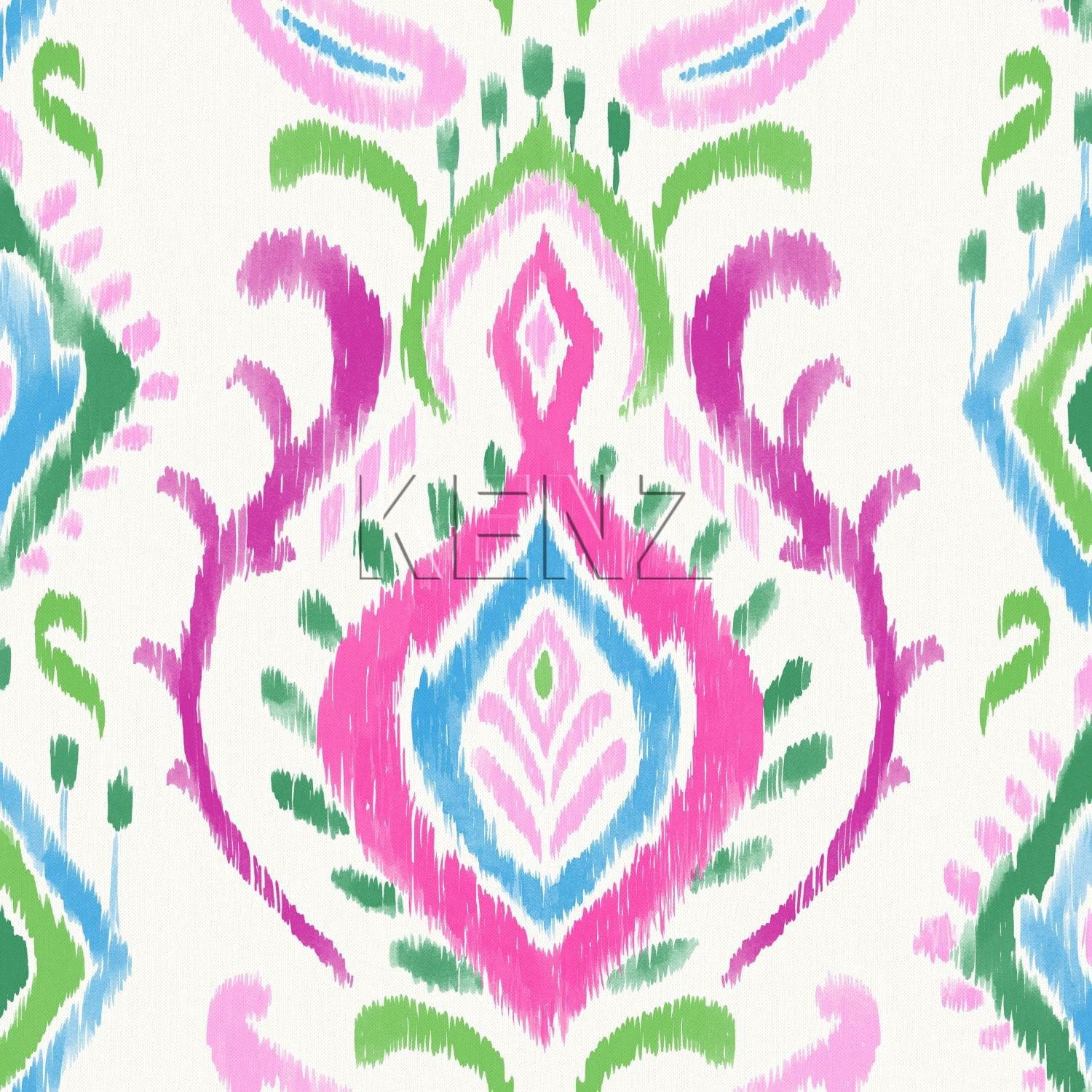 wallpaper baroque print green and pink 148648