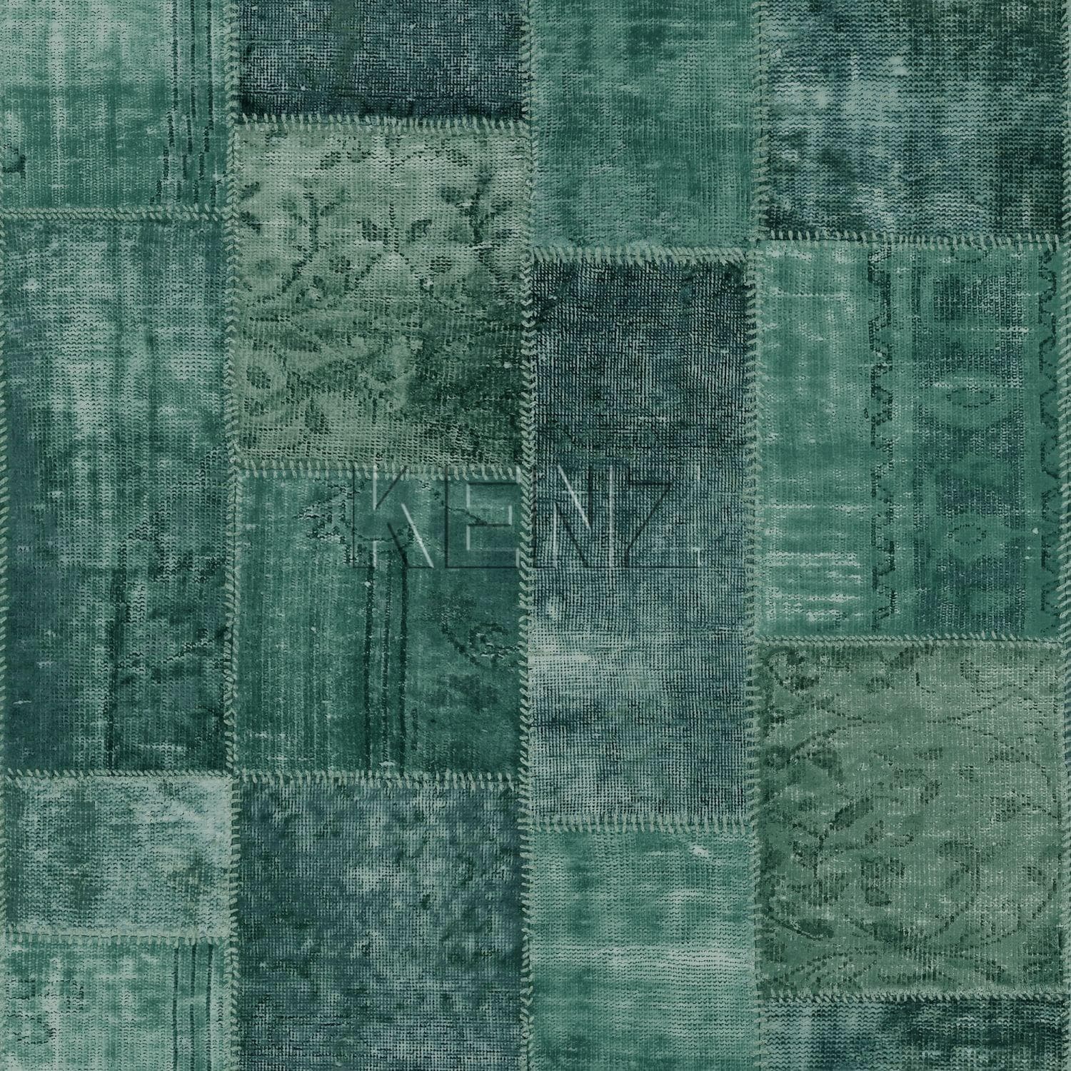 wallpaper Marrakech kilim patchwork carpet emerald green 148652