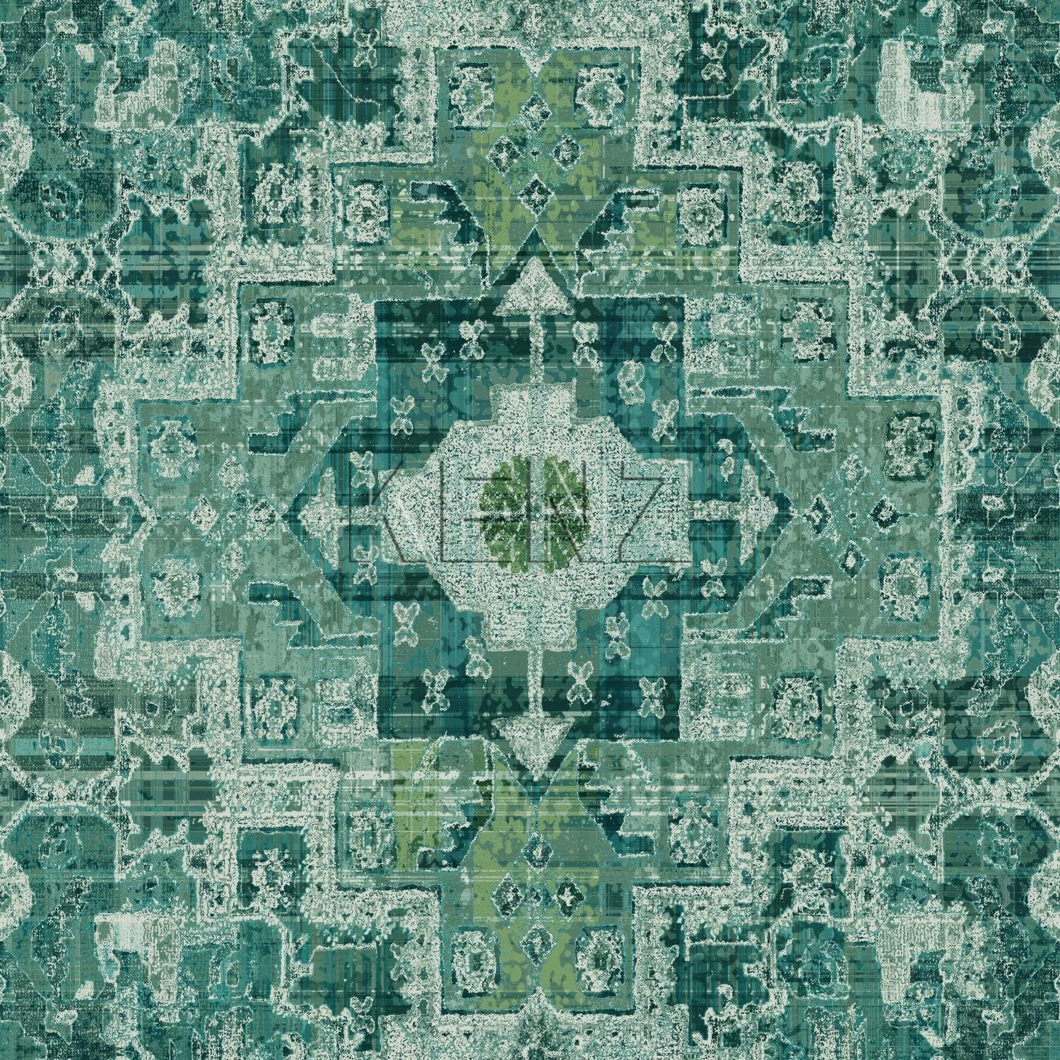 wallpaper oriental kilim carpet emerald green 148659