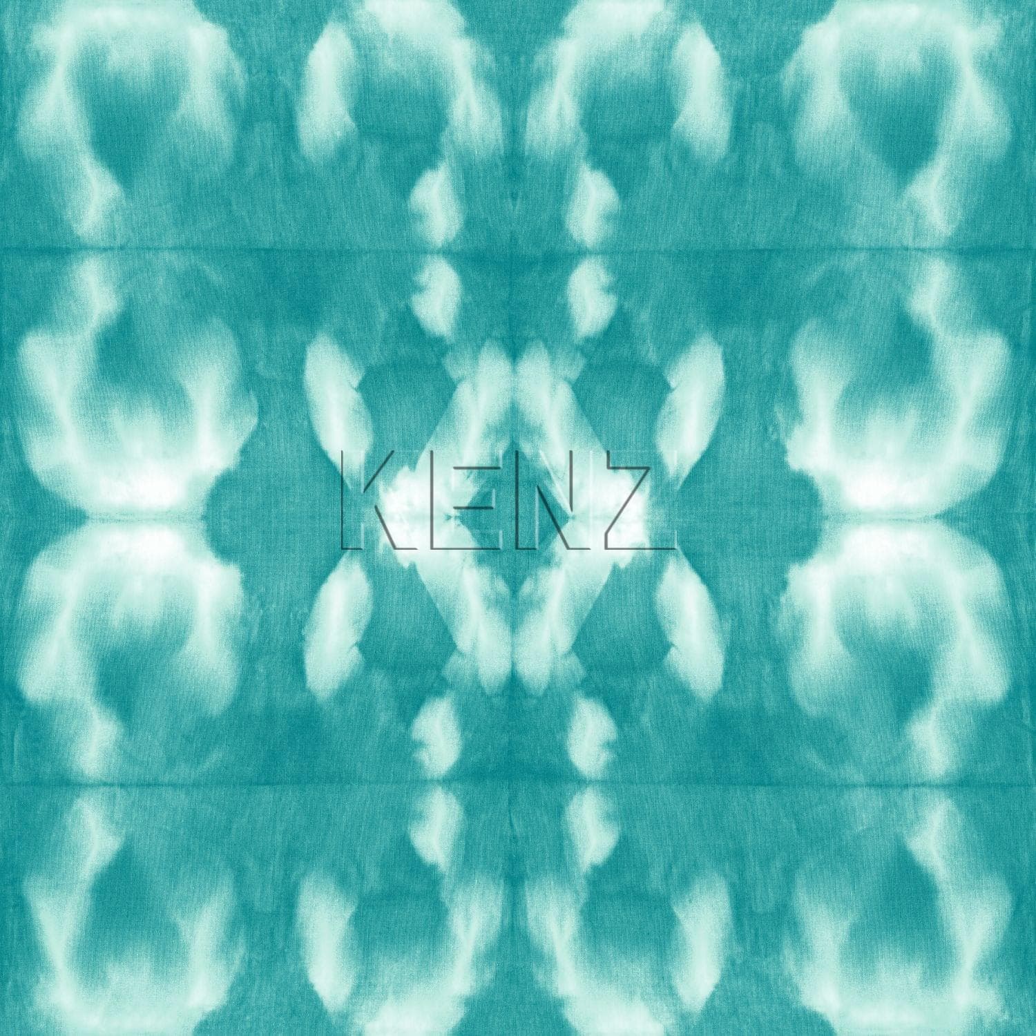 wallpaper tie-dye shibori motif intense turquoise 148683