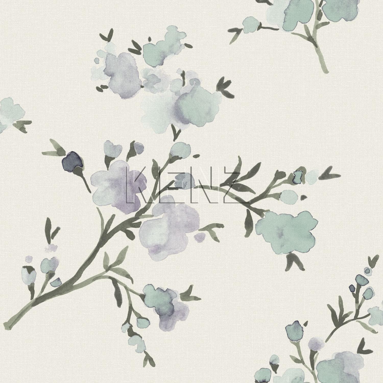 wallpaper cherry blossoms beige and lilac purple 148715