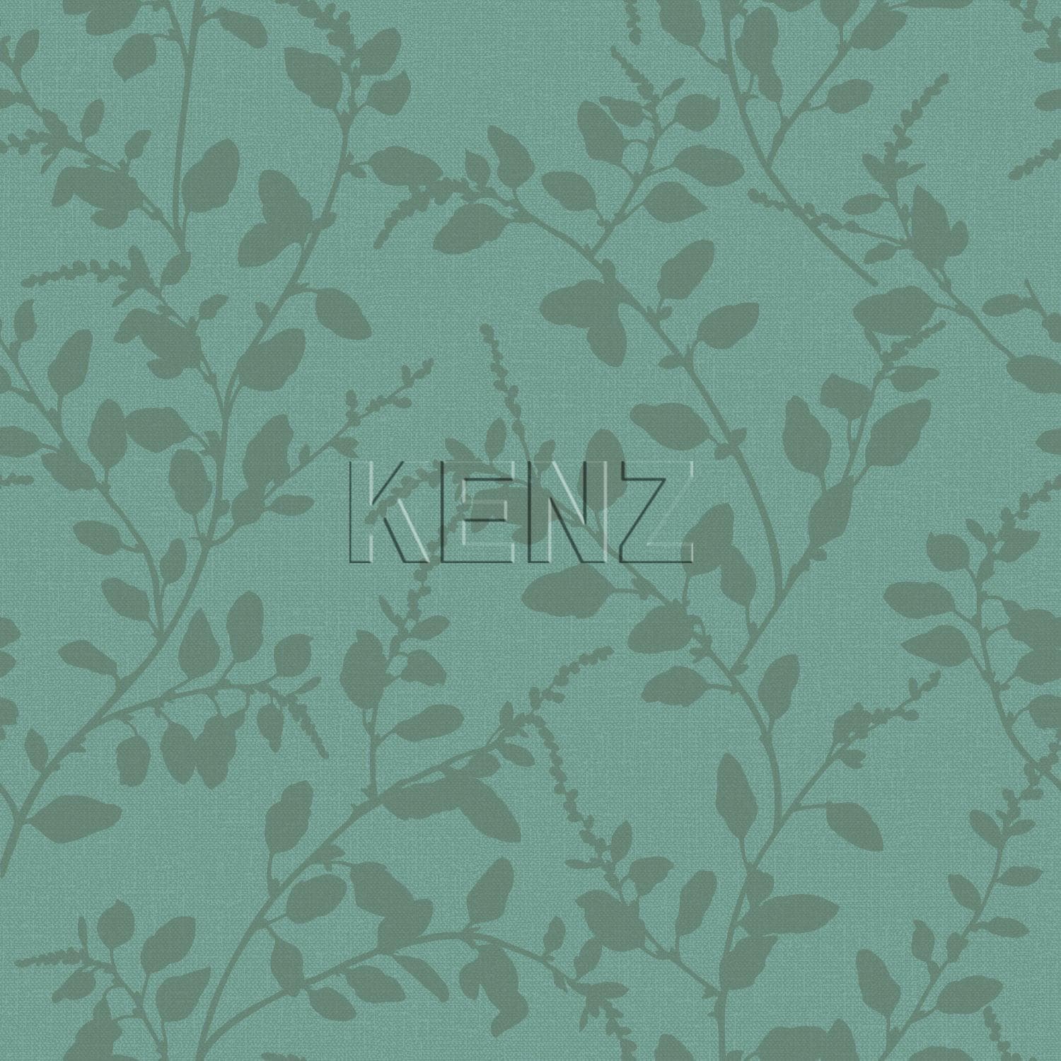 wallpaper leaf motif petrol blue 148730