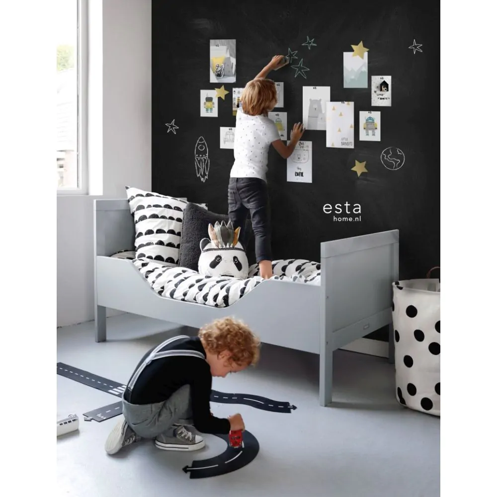 chalkboard magnetic wallpaper black 155002