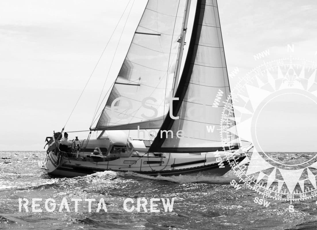 wall mural sailboat black and white 156433