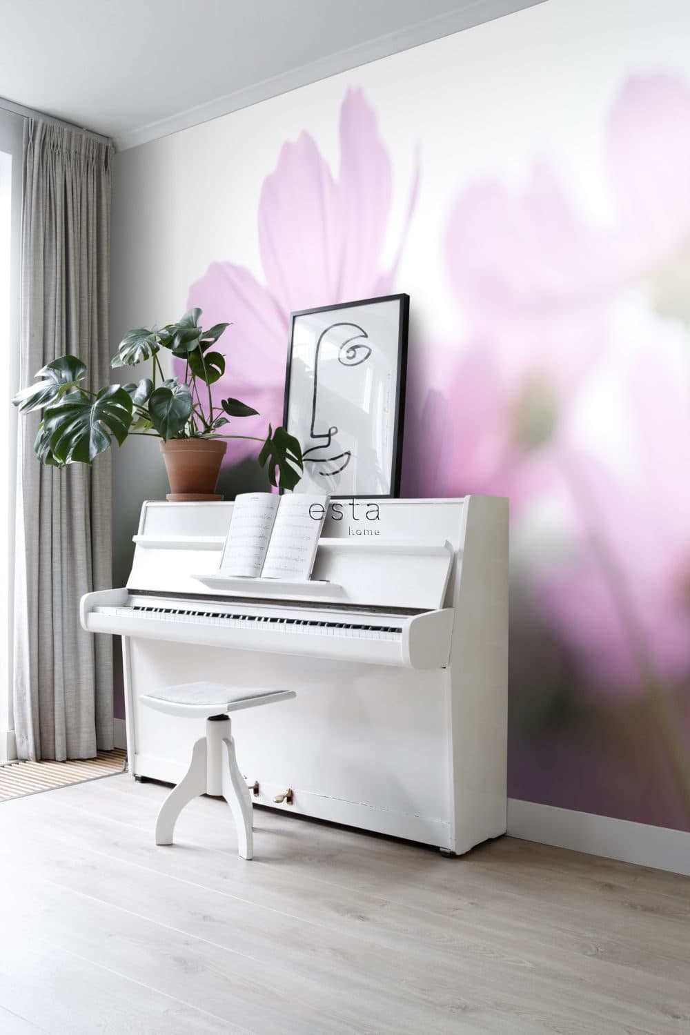 wall mural wild flowers pink 158009