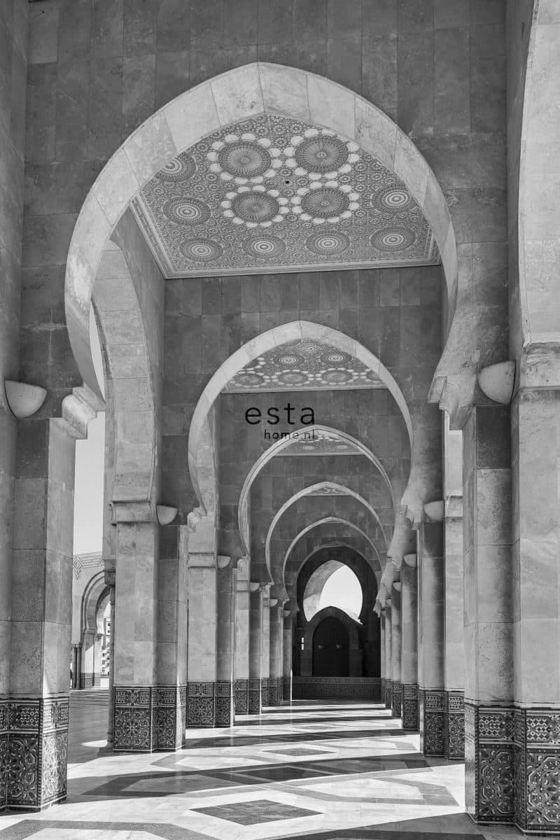 wall mural Marrakech Riad gallery black and white 158824