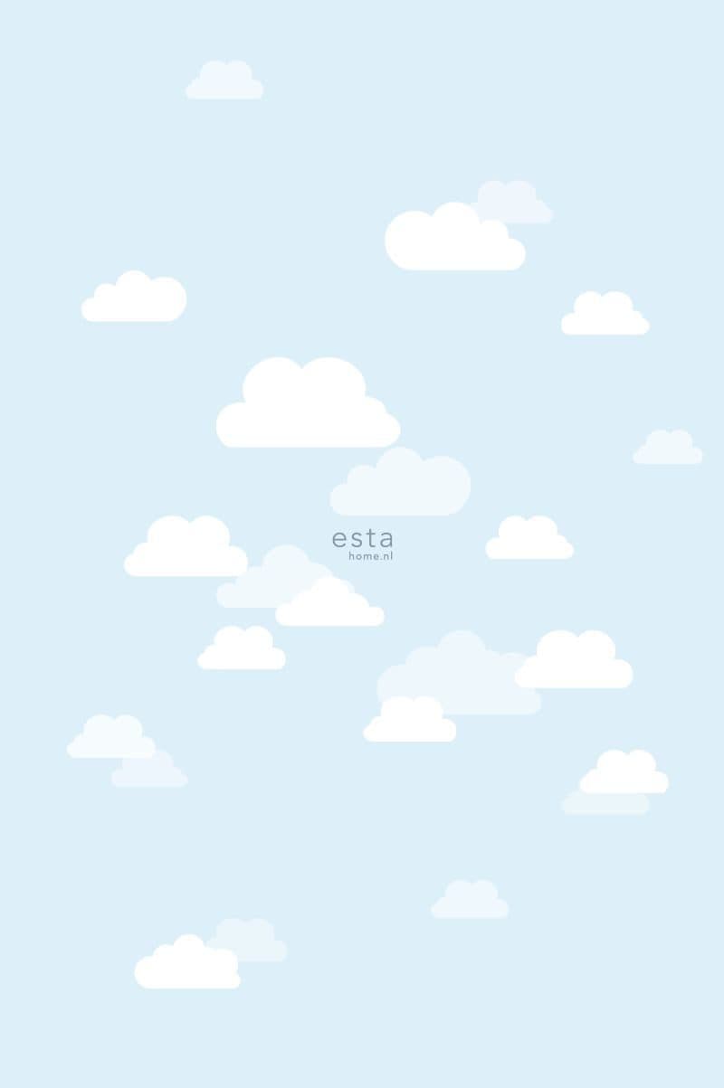 wall mural clouds light blue 158842