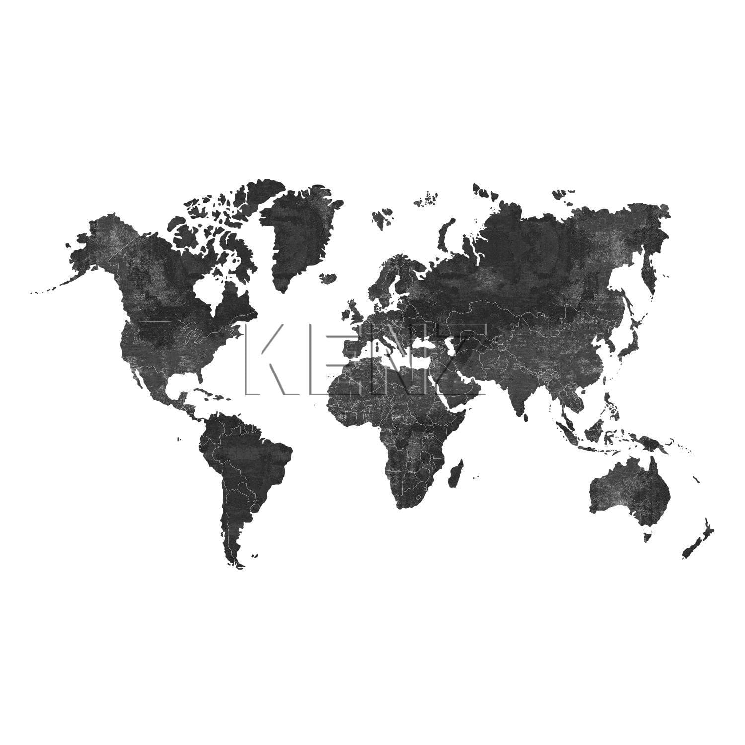 wall mural world map anthracite gray 158941