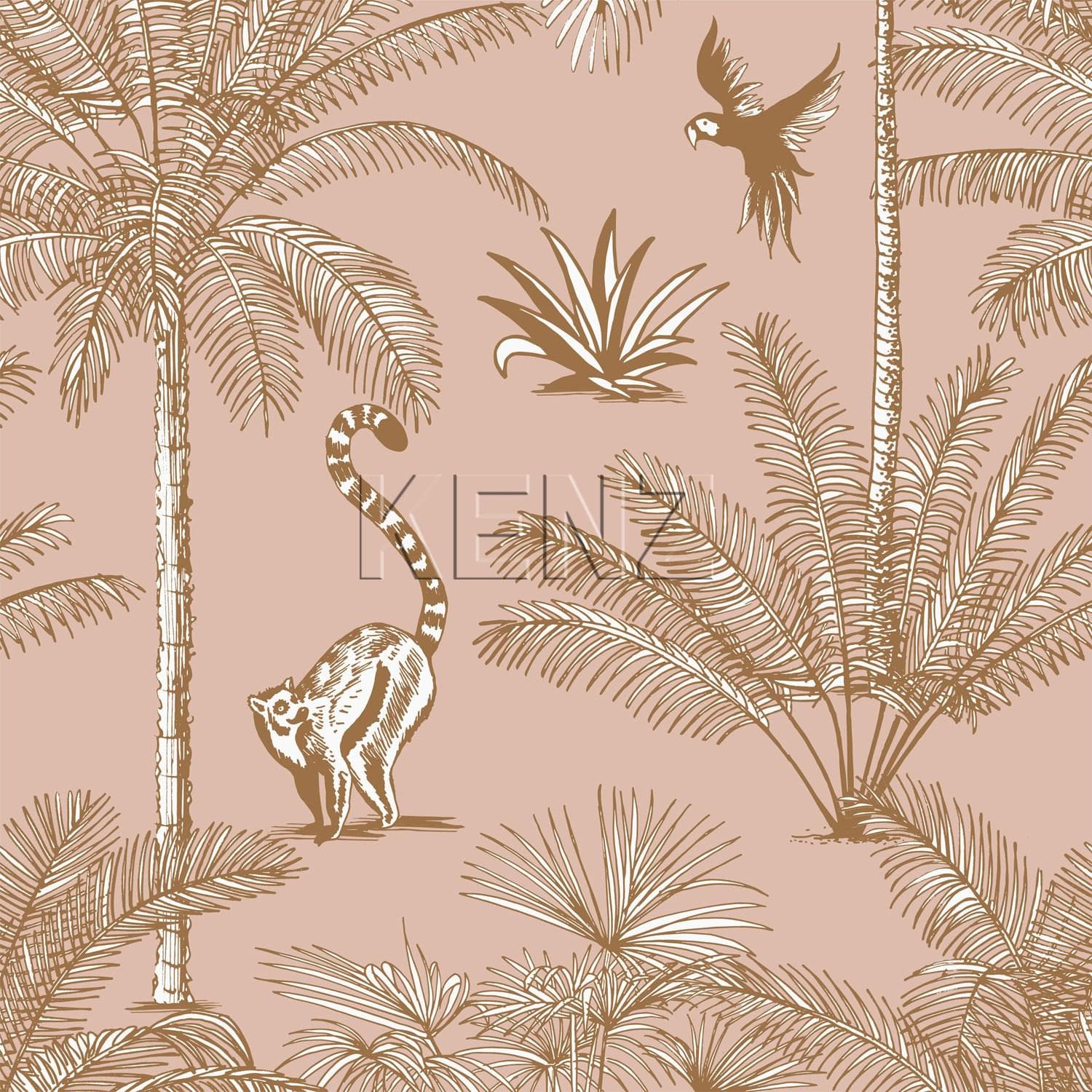 wallpaper XXL jungle motif peach pink 158943