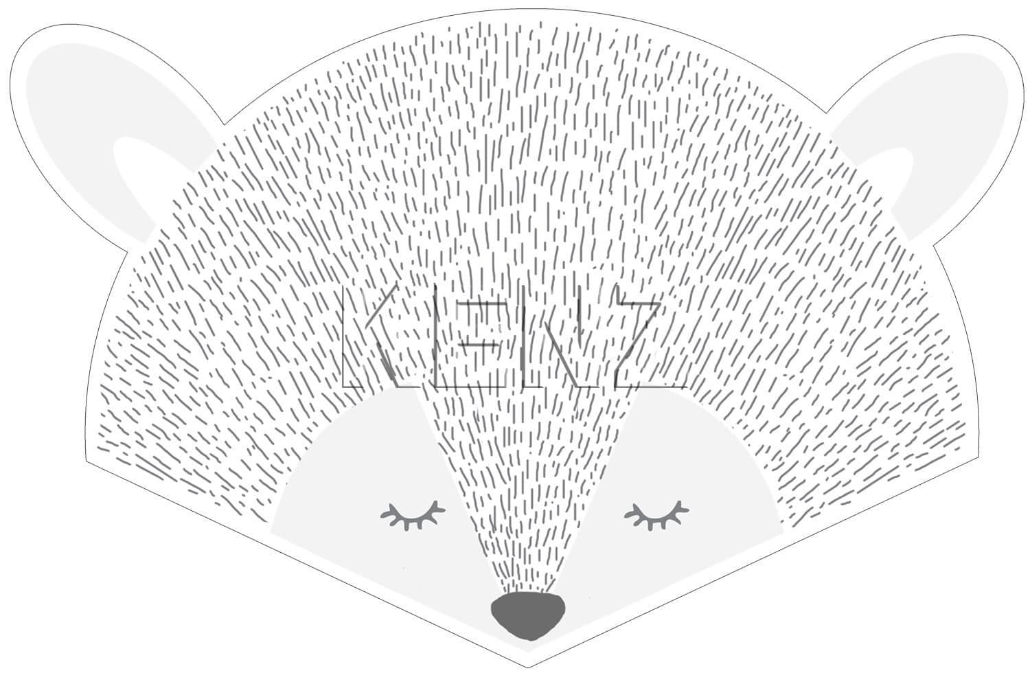wall sticker animal heads light gray 158969