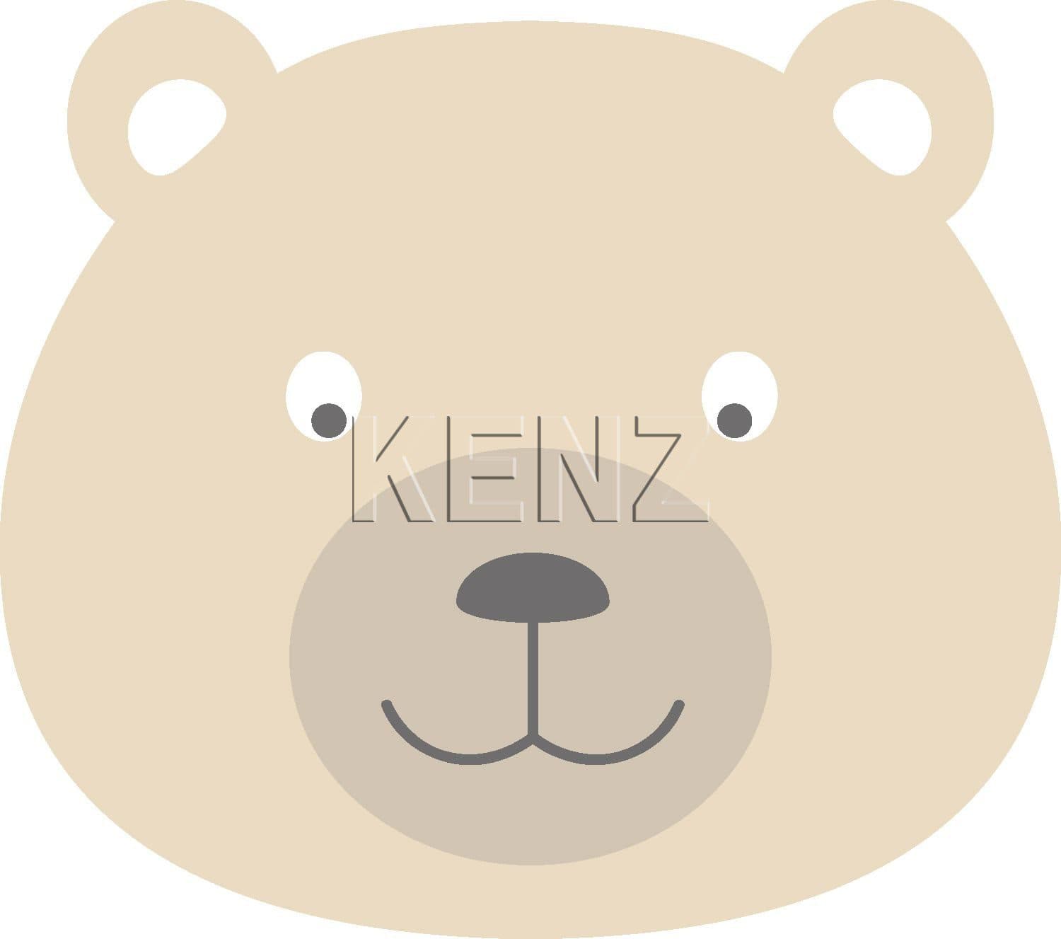 wall sticker animal heads beige 158971