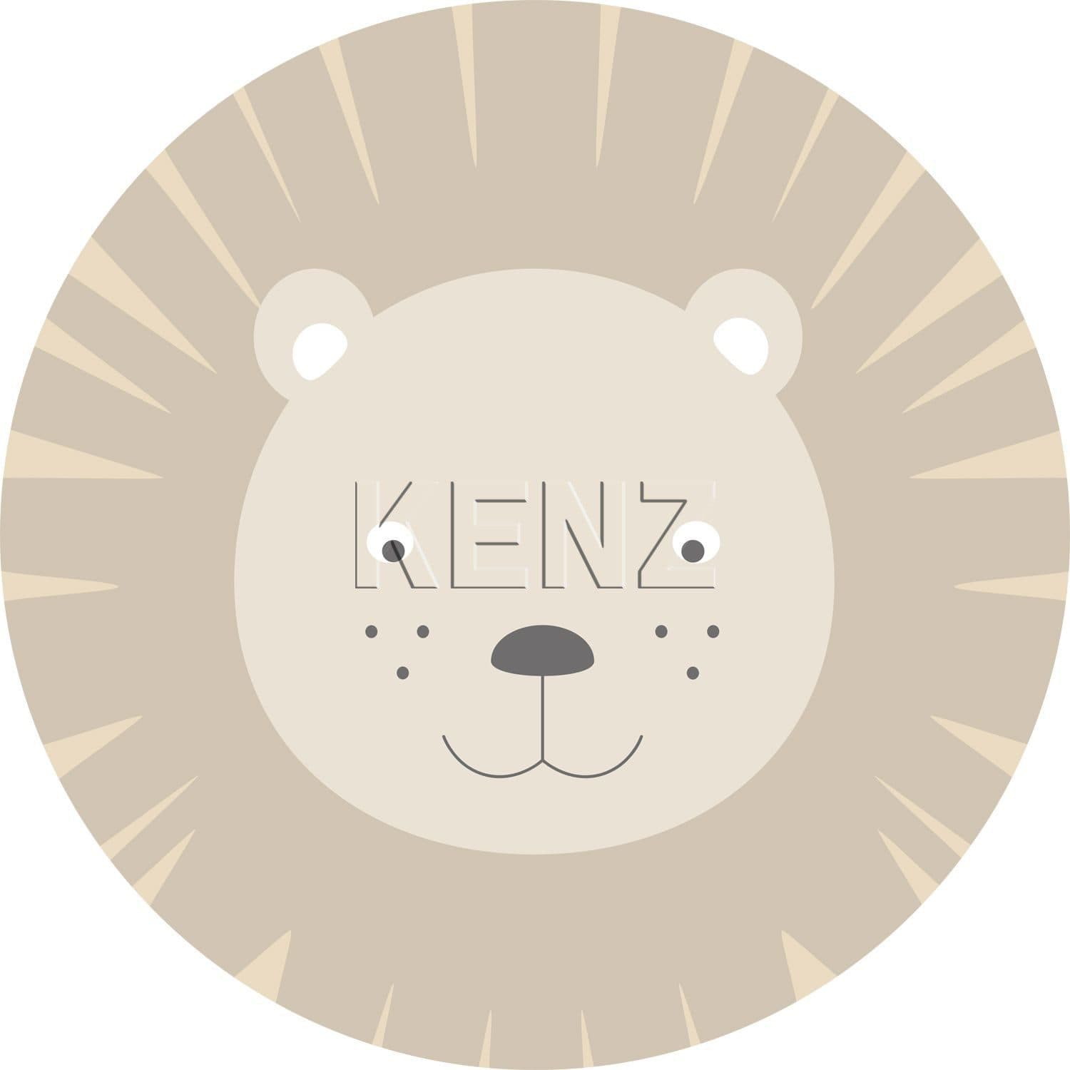 self-adhesive wallpaper circle animal heads beige 158973